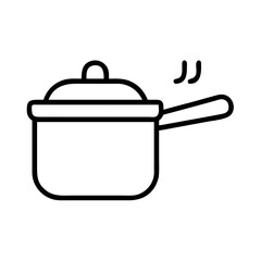 saucepan icon, saucepan line art - simple line art of saucepan, perfect for saucepan logos and icons and themed design