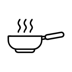 saut ing pan icon, saut ing pan line art - simple line art of saut ing pan, perfect for saut ing pan logos and icons and themed design