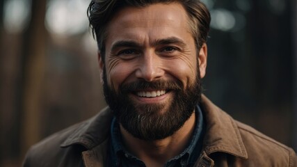 Obraz premium Handsome bearded man smiling