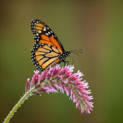 Naklejka premium butterfly on flower