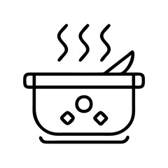 soup simmering icon, soup simmering line art - simple line art of soup simmering, perfect for soup simmering logos and icons and themed design