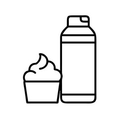 whipped cream can icon, whipped cream can line art - simple line art of whipped cream can, perfect for whipped cream can logos and icons and themed design