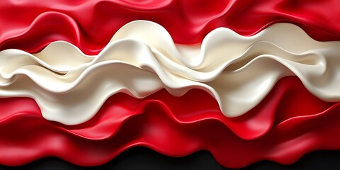 Fototapeta premium Abstract Austrian flag waves, dark background, design