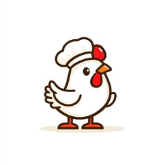 Cartoon chef chicken cooking food design illustration