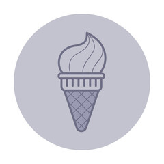Ice cream cone line icon. Soft icecream in waffle cup outline sign. Food, dessert, cafe concept. Vector illustration, symbol element for web design and apps