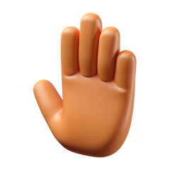 Obraz premium Detailed 3D Render of a Stylized Orange Hand Gesture in Vector Form