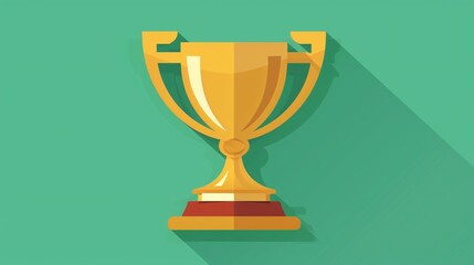 Champion Cup Flat Icon with Long Shadow Car - Professional Design for Awards and Recognition