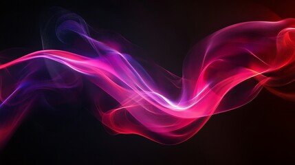 Fototapeta premium Abstract red pink smoke wave design, dark background, digital art, website banner