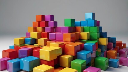 Obraz premium colorful building blocks, beautiful mobile block background 