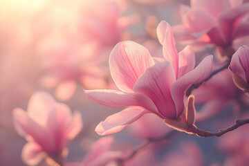Fototapeta premium A beautiful blooming spring flowers generative ai picture