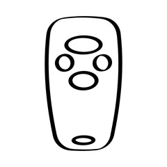 
Illustration showing a black mini remote control icon on a white background