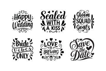 Fototapeta premium Wedding SVG Bundle, Wedding T-shirt Design vector