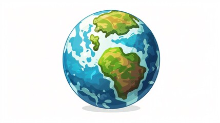 Fototapeta premium Detailed Earth Globe on White Background Vector Illustration