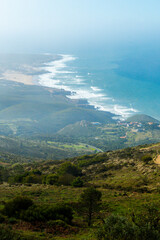 Sintra, Portugal -  Looking out at the Portuguese coast from the Sanctuary of Peninha in Portugal