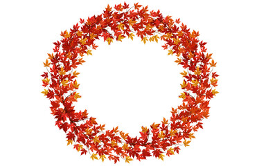 Maple leaves, autumn leaves frame border illustration design