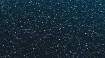 Fototapeta premium Abstract background of glowing fiber optics and connected dots, representing data networks
