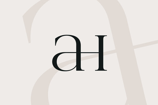 AH or HA letter logo icon design. Classic style luxury initials monogram.