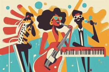 soul music flat illustration