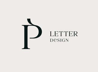 Letter P logo icon design. Classic style luxury monogram.