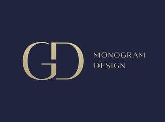 GD letter logo icon design. Classic style luxury initials monogram.