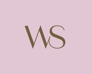 WS letter logo icon design. Classic style luxury initials monogram.