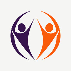 Minimalist Teamwork Symbol vector Graphic.