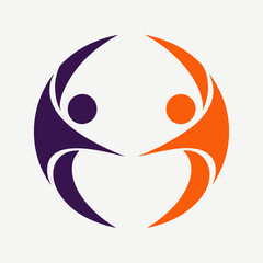 Minimalist Teamwork Symbol vector Graphic.