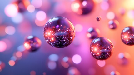 Ethereal Spheres: Sparkling Reflections in a Dreamlike Atmosphere