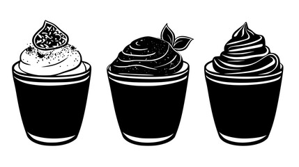 Collection of Chocolate mousse, food vector art