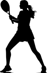 Tennis player pose silhouette