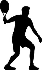 Tennis player pose silhouette