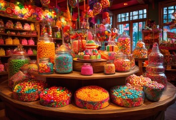 colorful candy display featuring dynamic textures vibrant layers sweets treats showcasing feast eyes, rainbow, lgbtq, lgbt, pride, love, equality, colors