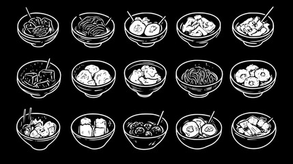 Collection of Sweet and sour pork, food vector art