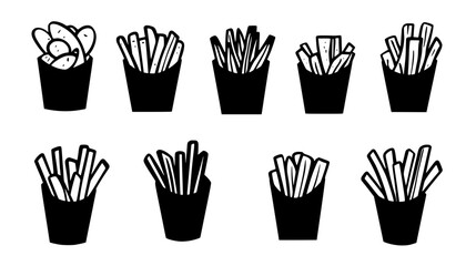 Fototapeta premium Collection of Sweet Potato Fries, food vector art