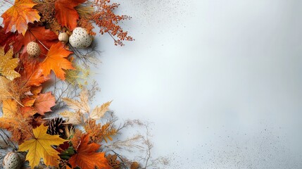 Autumn Leaves on White Background