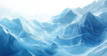 Serene Blue Waves in Abstract Ocean Landscape with Gentle Gradients, Evoking Tranquility and Calmness, Ideal for Backgrounds and Inspirational Themes