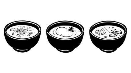 Collection of Egg Drop Soup continuous icon pattern, Egg Drop Soup vectorized artwork