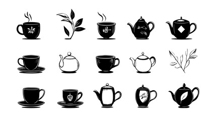 Earl Grey tea tiled design, Earl Grey tea repeating background illustration