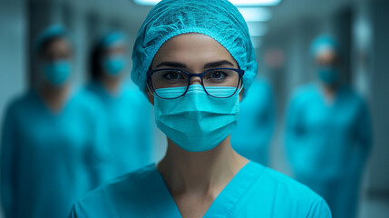 Surgeon's precise hand in operating room close-up of surgical instruments and medical imagery
