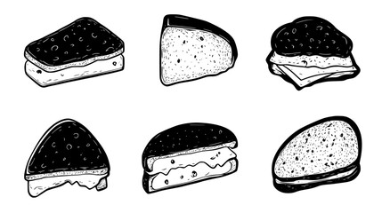 Grilled Cheese tiled design, Grilled Cheese repeating background illustration