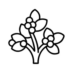 berry bush icon, berry bush line art - simple line art of berry bush, perfect for berry bush logos and icons and themed design