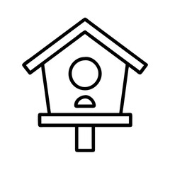 birdhouse icon, birdhouse line art - simple line art of birdhouse, perfect for birdhouse logos and icons and themed design