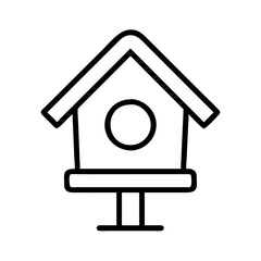 birdhouse icon, birdhouse line art - simple line art of birdhouse, perfect for birdhouse logos and icons and themed design