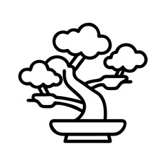 bonsai pruning icon, bonsai pruning line art - simple line art of bonsai pruning, perfect for bonsai pruning logos and icons and themed design