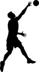 Volleyball player pose silhouette