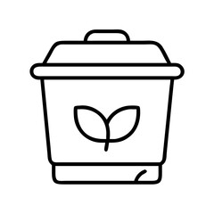 compost bin icon, compost bin line art - simple line art of compost bin, perfect for compost bin logos and icons and themed design