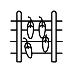 cucumber trellis icon, cucumber trellis line art - simple line art of cucumber trellis, perfect for cucumber trellis logos and icons and themed design