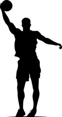 Volleyball player pose silhouette