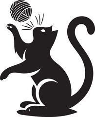  silhouette vector of cats playing