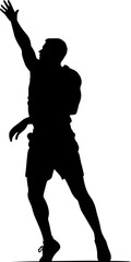 Volleyball player pose silhouette